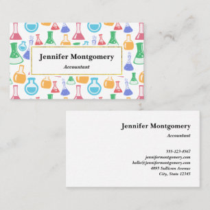 Beakers and Flasks Fun Science Pattern Business Card