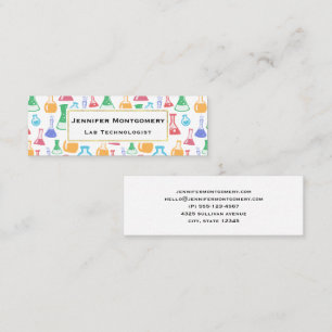 Beakers and Flasks Fun Science Pattern Mini Business Card
