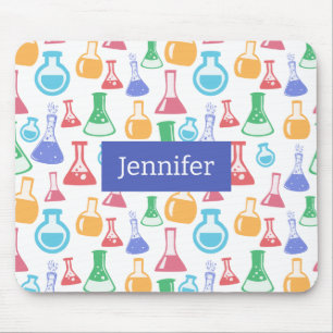 Beakers and Flasks Fun Science Pattern Mouse Mat