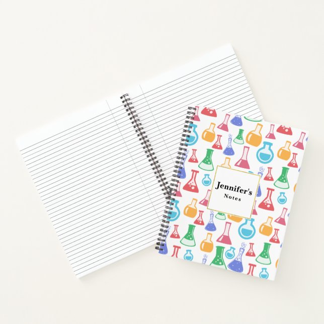 Beakers and Flasks Fun Science Pattern Notebook (Inside)