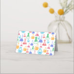 Beakers and Flasks Fun Science Pattern Place Card<br><div class="desc">Folded place cards with a fun and colourful pattern. Research scientist vibe with beakers and flasks of different shapes and sizes in bright happy colours.</div>