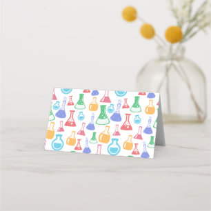 Beakers and Flasks Fun Science Pattern Place Card