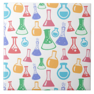 Beakers and Flasks Fun Science Pattern Tile