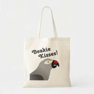Beakie Kisses African Grey Parrot Tote Bag