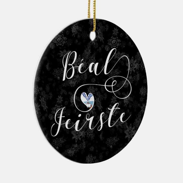 Béal Feirste Flag Heart, Belfast Ceramic Tree Decoration (Right)