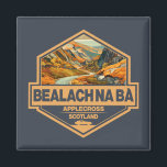 Bealach na Bà Scotland Travel Art Badge Magnet<br><div class="desc">Bealach na Bà done in a vintage style emblem. It is a famous road found along in Scotland.</div>