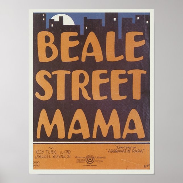 Beale Street Mama Vintage Songbook Cover Poster (Front)