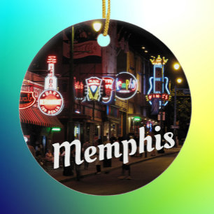 Beale Street, Memphis, Tennessee Ceramic Tree Decoration