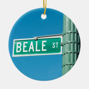 Beale Street sign Ceramic Tree Decoration