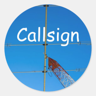 Beam Antenna and Callsign Classic Round Sticker
