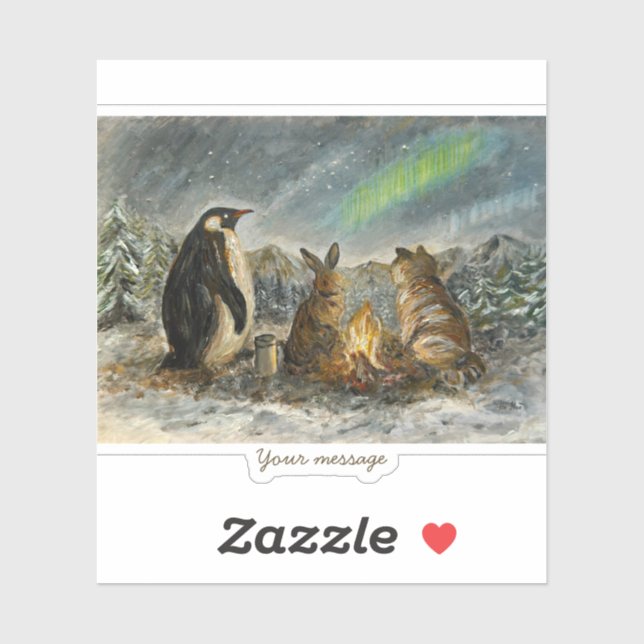 Beam Lingering Whimsical Aurora Animals Painting (Sheet)