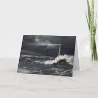 Beam of Light Shining into Stormy Ocean