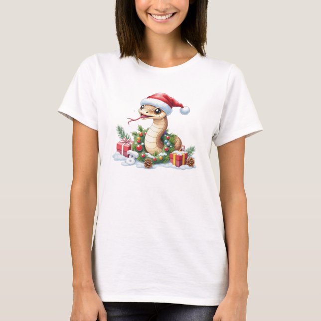 Beaming Christmas Snake T-Shirt (Front)