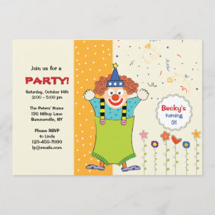 Beaming Clown Invitation