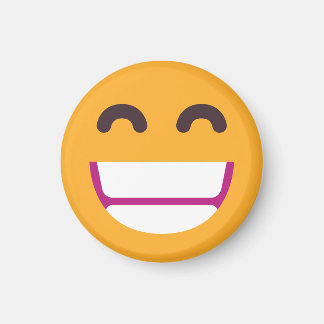 Beaming Face Smiling Eyes Cute Custom Colours Emoj Magnet