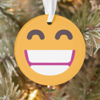 Beaming Face Smiling Eyes Cute Custom Colours Emoj Ornament