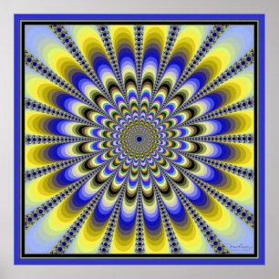 Beaming Pulsating Yellow Flower Poster