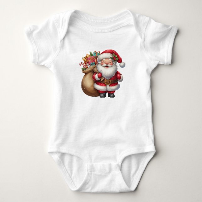 Beaming Santa Baby Bodysuit (Front)