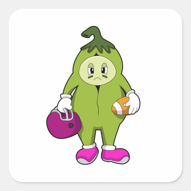 Bean at Football Sports Square Sticker (Front)