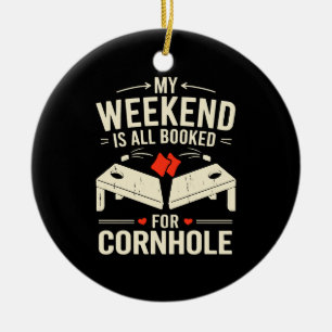  Bean Bag Toss Game Player Long Sleeve  Ceramic Tree Decoration