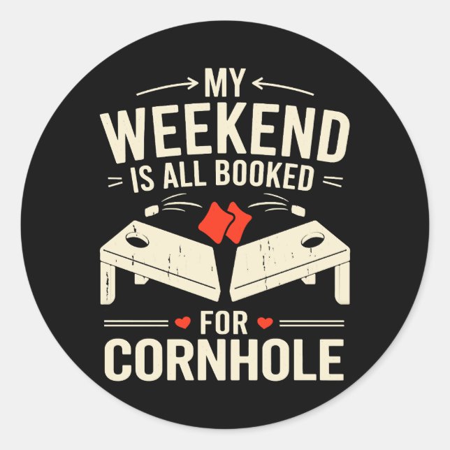  Bean Bag Toss Game Player Long Sleeve  Classic Round Sticker (Front)