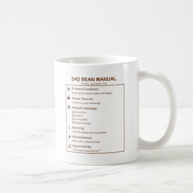 Bean calm cute coffee bean  mug (Right)