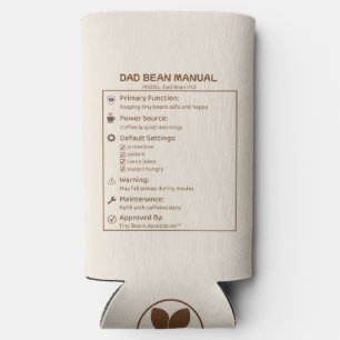 Bean calm cute coffee bean  seltzer can cooler