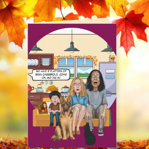 Bean Casserole Surprise Funny Thanksgiving Holiday Card
