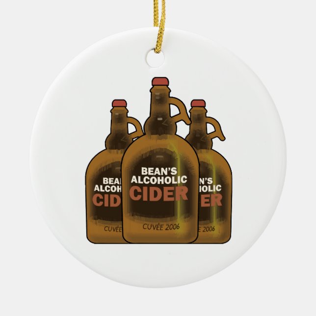 Bean Cider Ceramic Tree Decoration (Front)