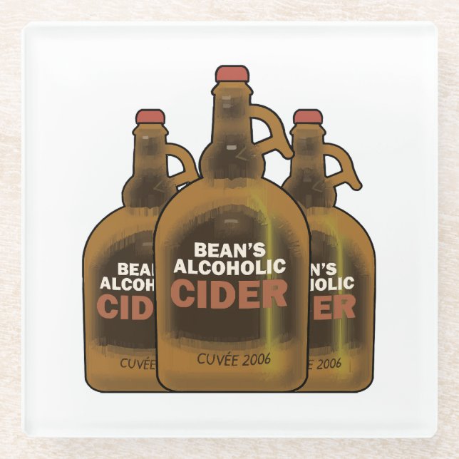 Bean Cider Glass Coaster (Front)