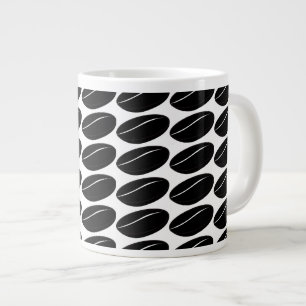 Bean Coffee Black – Bold Minimalist Coffee Design Large Coffee Mug