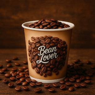 Bean Lover Coffee Beans Paper Cups