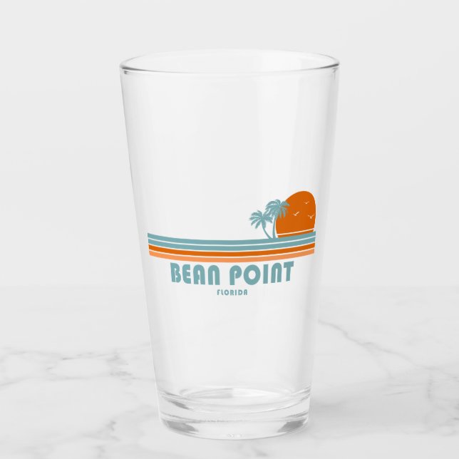 Bean Point Beach Florida Sun Palm Trees Glass (Front)