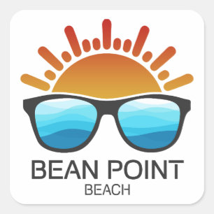 Bean Point Beach Florida Sunglasses Square Sticker