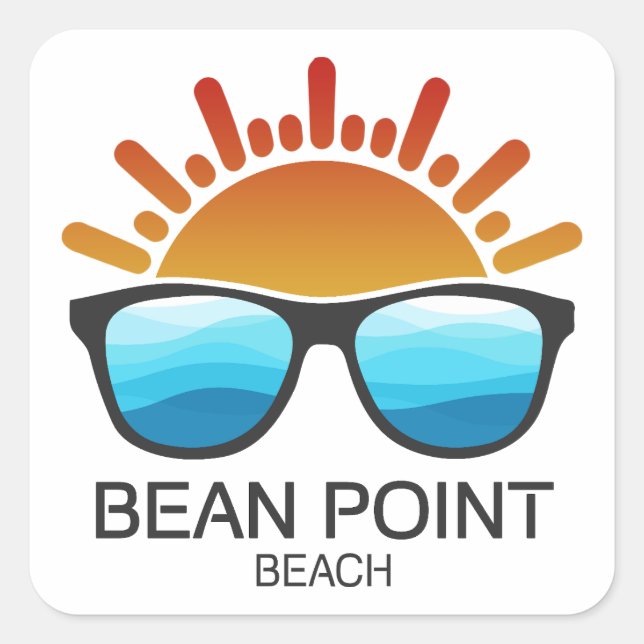 Bean Point Beach Florida Sunglasses Square Sticker (Front)