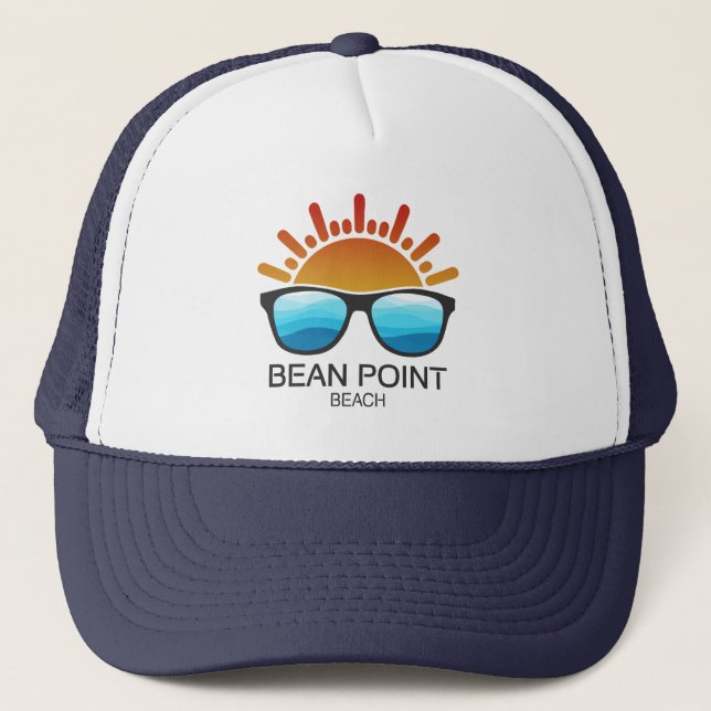 Bean Point Beach Florida Sunglasses Trucker Hat (Front)