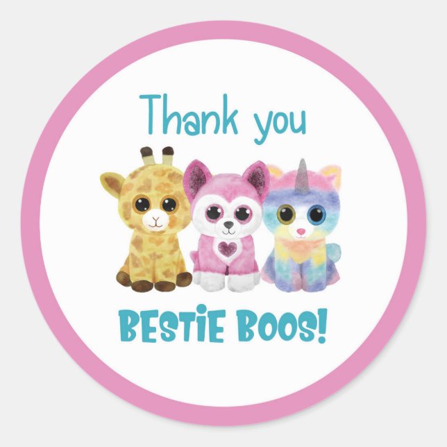 Beanie Boo Thank you Sticker (Front)