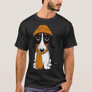 Beanie Dog - Piebald Dachshund - Cute Hipster T-Shirt