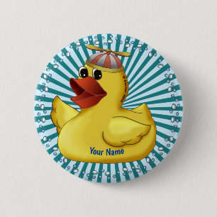 Beanie Hat Rubber Duck 6 Cm Round Badge