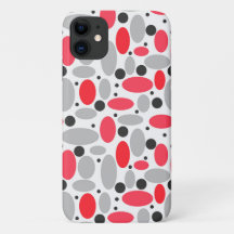 beans and peas retro red grey white pattern