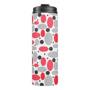beans and peas retro red grey white pattern thermal tumbler