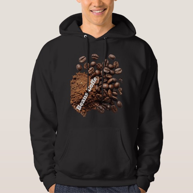 Beans Coffee Men’s Hoodie | Coffee Beans Graphic (Front)