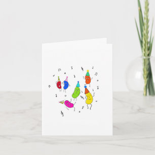Beans, cute dancing beans card