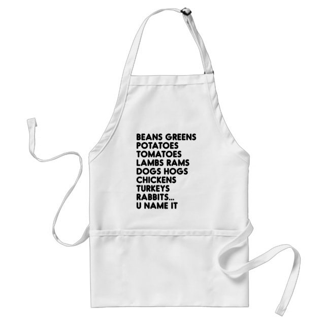 Beans Greens Potatoes U Name It Thanksgiving Standard Apron (Front)