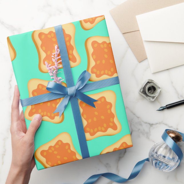 Beans on Toast Funny Breakfast Patterned Wrapping Paper (Gifting)