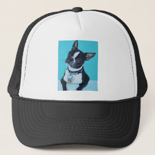 Beans the Boston Terrier Painting Trucker Hat