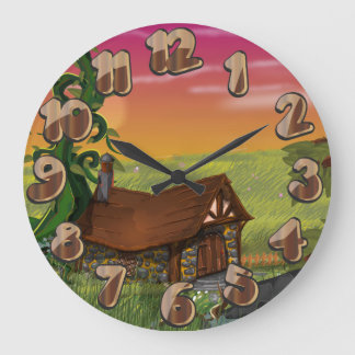 Beanstalk Cottage Cartoon Large Clock