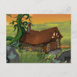 Beanstalk Cottage Cartoon Postcard