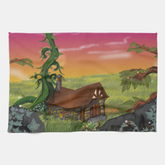 Beanstalk Cottage Cartoon Tea Towel