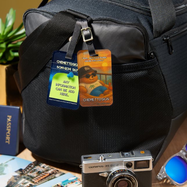 Bear 07 Kids Luggage Tag (Front & Back)